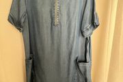 New Denim Tunic Dress With Pockets