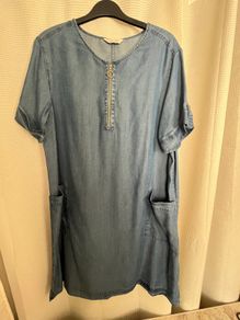 New Denim Tunic Dress With Pockets
