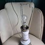 Mid Century Vintage Retro Marble gold ornate metal lamp base Image 4