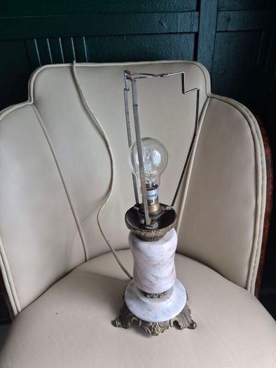 Mid Century Vintage Retro Marble gold ornate metal lamp base
