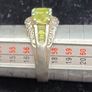 Sterling silver 925 ring with large roundish pale lime green stone Image 5