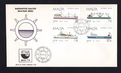 1986 Malta Maltase Ships Commemorative Stamps First Day Cover (FDC)