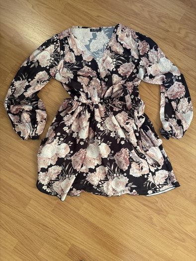 Satin wrap dress