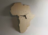 main image for ad Custom Unique Bespoke Africa Shape Clock Africa Map Wooden