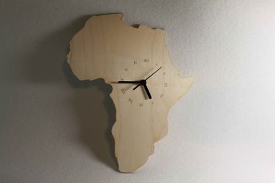 Custom Unique Bespoke Africa Shape Clock Africa Map Wooden