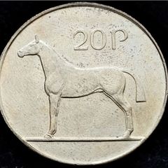 [#147] - Ireland 1995 | 20 Pence | Horse | KM.25 | UNC