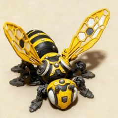Mechanical Bee Joint Movable Insect Bumblebee Figurine 3D Printed