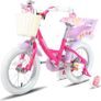 Unicorn 12/14/16/18 Inch Girls Bike for 2-9 Years Old Kids, 12/14/16/18 Inch Gilrs Bike with Stabilisers & Doll Seat& Basket & hand brakes Image 6