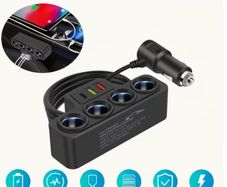 7-In-1 Multi-Function Car Charger Extendable to Rear Seats Features Type-C And Dual USB Ports Four Expansion Ports Wide Compatibility, Without Battery