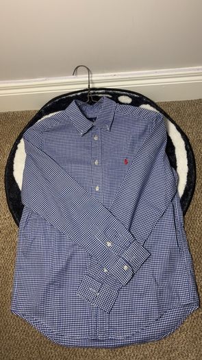 Polo Ralph Lauren Kids  Long Sleeve Striped Shirt Kids 14 16 Blue Stripe