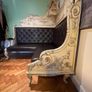 antique rococo carved wood corner seat Image 3
