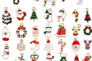 76Pcs Christmas Enamel Gold Charms for Jewelry Making, Assorted Gold Charms for Christmas DIY Necklace Bracelet Earrings Making Crafting Decoration (FREE POSTAGE)