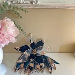 New Christmas Elegant Emerald Flowes with clip Decorations