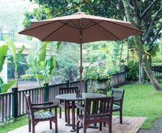 Garden Parasol with 24 LED Solar Light