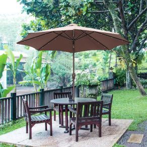 Garden Parasol with 24 LED Solar Light