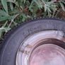 24" Vintage Wooden Turned Firestone Ashtray Image 7