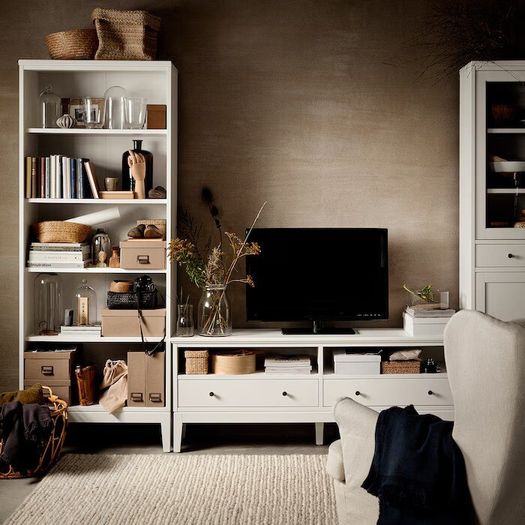 TV Bench Stand Storage Combination