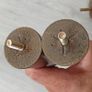 10 Walnut finish tapered furniture feet with metal threaded hanger bolt  height 16cm  used Image 2