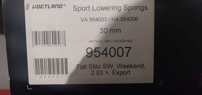 Fiat Stilo VOGTLAND Lowering Springs 30mm