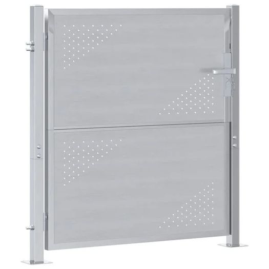 Garden Gate with Lock Silver 95 x 100 cm Stainless Steel