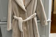 Designer Pennyblack sister company of Maxmara luxury faux fur coat in a gorgeous rich cream/ beige colour BRAND NEW