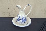 ceramic blue washing bassin set