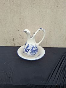ceramic blue washing bassin set