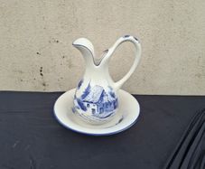 ceramic blue washing bassin set