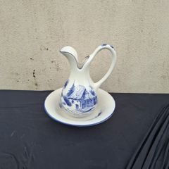 ceramic blue washing bassin set