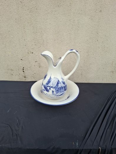 ceramic blue washing bassin set