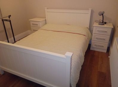 Double bed and lockers