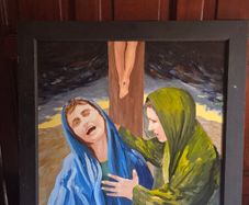 Large Original Irish Religious Painting Signed O Brien 2002 66 x 72 cm