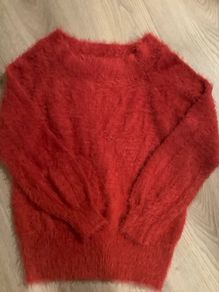 New Red Fluffy Wild Flower Jumper