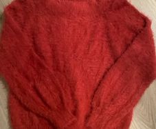 New Red Fluffy Wild Flower Jumper