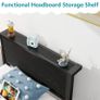 Single Bed Frame with Wood Storage Headboard Image 4
