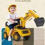 Ride On Excavator Digger for Toddlers with Helmet and Music Yellow Image 3