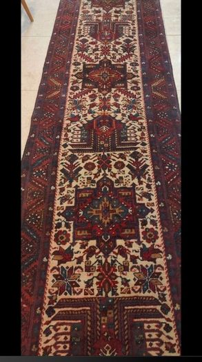 XL Vintage 440cm X 90cm  Persian Heriz Hand Knotted Runner Carpet