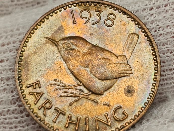 Great Britain 1938 1/4d Farthing Beautiful Uncirculated Red