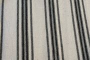 2 metres of 100% cotton canvas treble ticking stripe fabric in oatmeal and vintage black