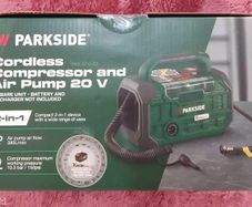 Parkside X20V Cordless Compressor Triple Source Inflator Air Pump. Parkside X20V Cordless Brushless Impact Wrench 1/2 Inch Drive. Parkside X40V Cordless Brushless Chainsaw Pruning Saw