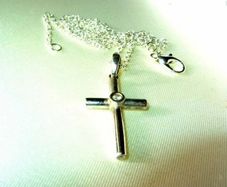 Vintage Hallmarked 9ct Gold Diamond Cross & Chain