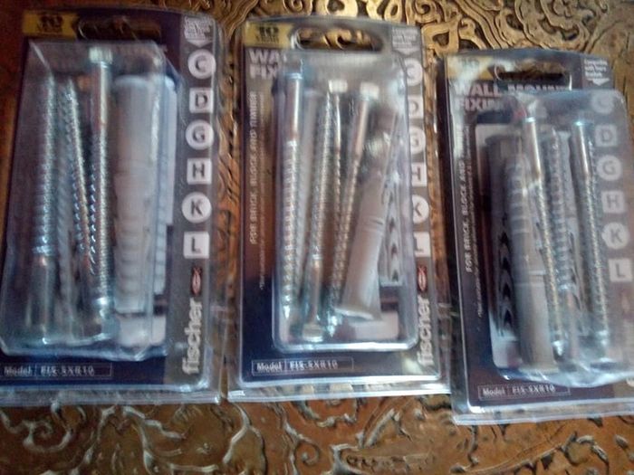 3 NEW Wall Mount Fixing Kits, Fisher Brand