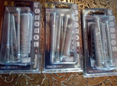 3 NEW Wall Mount Fixing Kits, Fisher Brand