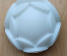 Peill and Putzler  1970's Germany  "Water Lilly" or "Seerose" shaped white opaline glass wall light