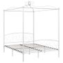 Canopy Bed Frame White Metal 160x200 cm Image 3
