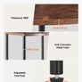 5 Tier Corner Shelf, Tall Corner Stand with LED Light and Doors, Wall Shelves Tower Storage Organizer, Metal Frame & Wooden Shelves Image 5