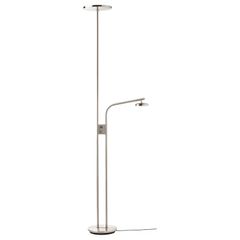 LED floor uplighter/reading lamp, dimmable/nickel-plated, 180 cm