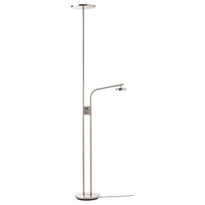 LED floor uplighter/reading lamp, dimmable/nickel-plated, 180 cm