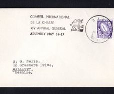 1967 Ireland Cansel of Conseil International De La Chasse XIV Annuary General Assembly May 14-17 Dublin trying 5d definitive stamp