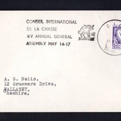 1967 Ireland Cansel of Conseil International De La Chasse XIV Annuary General Assembly May 14-17 Dublin trying 5d definitive stamp